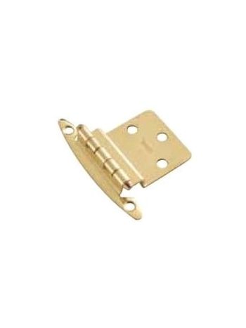 Cabinet Hinge, Surface Mount, 3/8 Offset, Polished Brass, 2 each per Pack